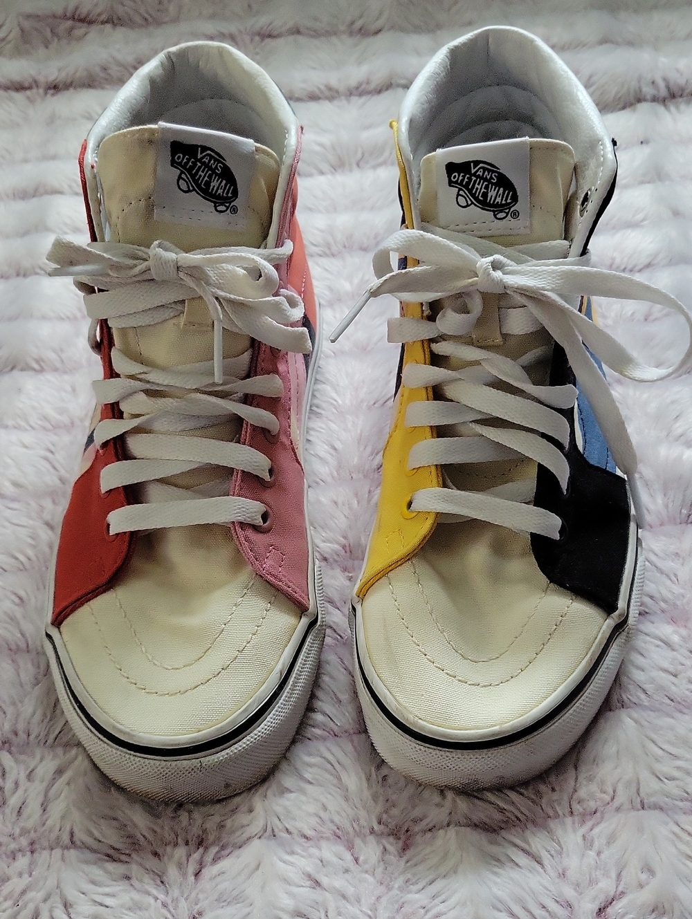 Vans MoMA Lyubov Popova Blue Orange Sk8-Hi Art High Top Sneakers Women's Size 8